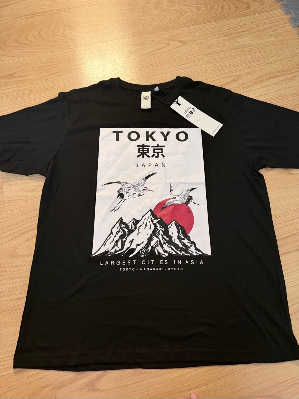 Tokyo Graphic Black Crew Neck T-Shirt